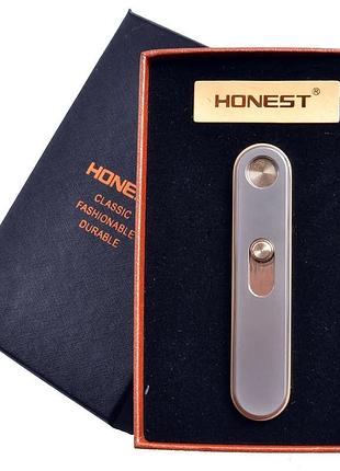 Usb зажигалка в подарочной упаковке "honest" 77127. цвет: серый
