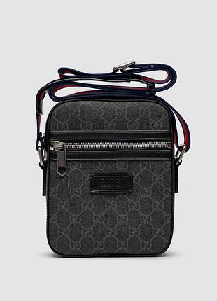 Чоловіча сумка gucci small 'ophidia' shoulder bag grey 16 x 19.5 х 6.5 см натуральна шкіра
