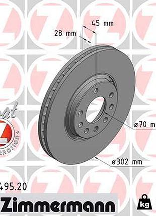 Диск тормозной передн opel vectra c (z02) 2.2 2002.04-2009.01 zi 430.1495.20