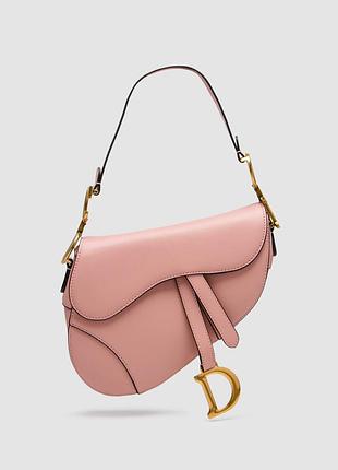 💎 dior saddle bag with strap smooth calfskin blush 25 х 19 х 6 см
