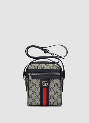 Мужская сумка gucci ophidia gg supreme crossbody bag blue 13 x 17 x 6 см натуральная кожа