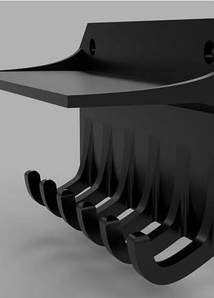 Держатель для ключей с полочкой настенный / стильная ключница на стену для дома и офиса коричневый