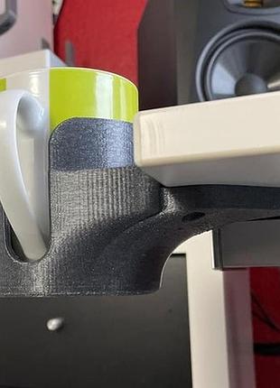 Підсклянник з установкою в торець стільниці для дому та в офіс тримач чашки / пляшки білий