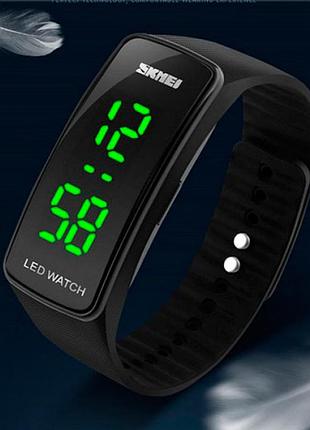 Часы skmei electro 1119 для мальчиков черный спортивный кварцевый 45х20 мм 5 атм 12 мм регулируемый реме ve-33