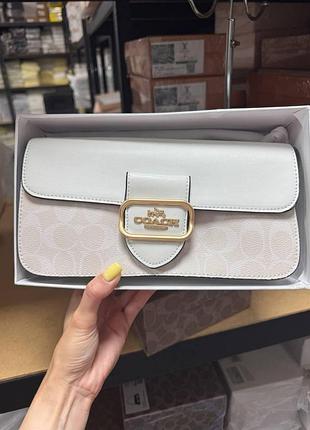 Сумочка coach morgan біло-пудровий
