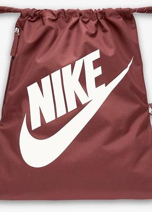 Рюкзак-мішок nike nk heritage drawstring 13l бордовий уні 33х43 см dc4245-231