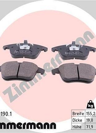 Колодки тормозные дисковые передн citroen c4 grand picasso i (ua_) 2.0 2006.10-2013.12 zi 24557.190.1