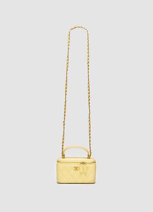 💎 chanel classic yellow caviar quilted pearl crush vanity bag 17 х 10 х 9 см