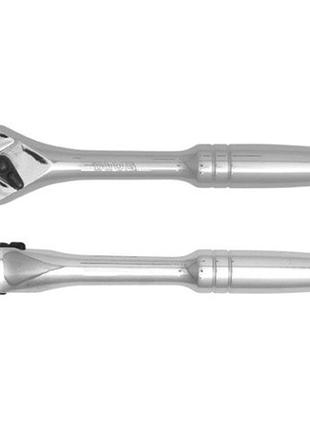 Ручка з храповиком трещітка 1/4", металева ручка, пряма, довжина 125 мм, 72 зуба yt-0313