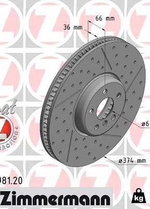 Диск тормозной правий bmw 3 (g20, g80, g28) 2.0 2018.11- zi 150.2981.20