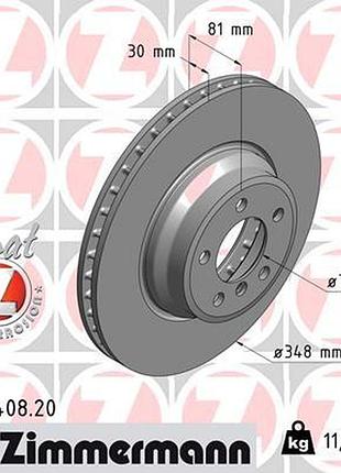 Диск тормозной передн bmw 7 (e65, e66, e67) 4.4 2001.07-2009.12 zi 150.3408.20