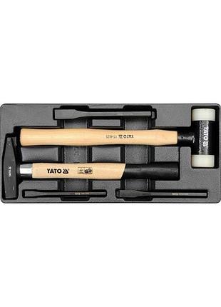 Набор молотков и зубил набор молотков и зубил в ложементе, 5 пр.: молоток, вага 0,3 кг; молоток безинерцийный,