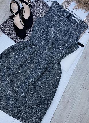 Твідова приталена сукня karen millen m плаття коротке святкова сукня кльош з люрексом