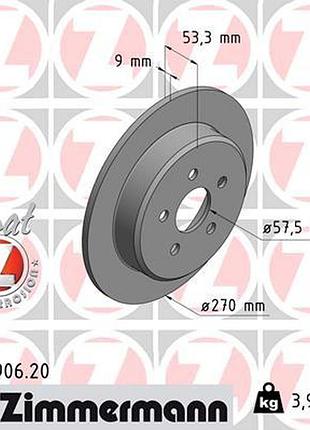 Диск тормозной chrysler pt cruiser (pt_) 2.0 2000.06-2010.12 zi 155.3906.20