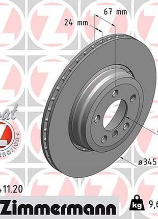 Диск тормозной задн bmw 7 (e65, e66, e67) 4.4 2001.07-2009.12 zi 150.3411.20