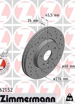 Диск тормозной передн sport z chevrolet aveo ліфтбек (t300) 1.6 2011.03- zi 430.2621.52
