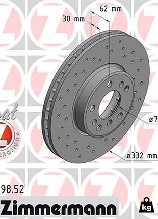 Диск тормозной передн sport z bmw x5 (e53) 3.0 2000.01-2006.12 zi 150.1298.52