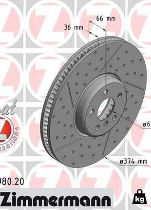Диск тормозной лівий bmw 3 (g20, g80, g28) 2.0 2018.11- zi 150.2980.20