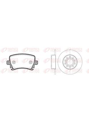 Комплект: 2 диска+ 4 колодки тормозных к-т колодок 1031.00 + 2 диска 6650.00 задн задн vw golf v 1.4-2.0 -08,g