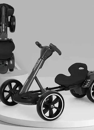 Електромобіль складний з акумулятором 6v 4.5ah та швидкістю до 6 км/год/m-6072 eco koleso чорний