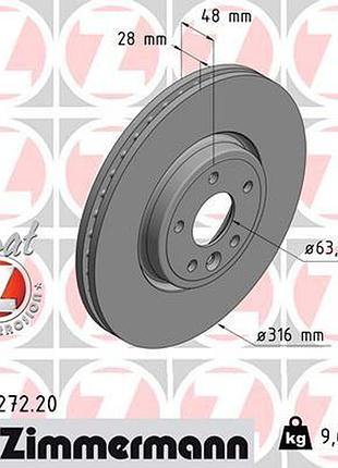 Диск тормозной передн jaguar xe (x760) 2.0 2015.03- zi 290.2272.20