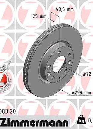 Диск тормозной передн mazda 6 ліфтбек (gh) 2.0 2007.08-2013.12 zi 370.3083.20