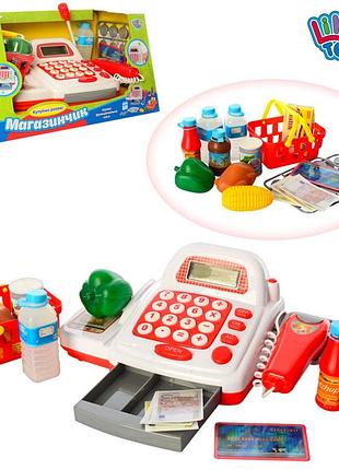 Игрушечный кассовый аппарат "магазинчик" сканер, свет, звук limo toy 7300