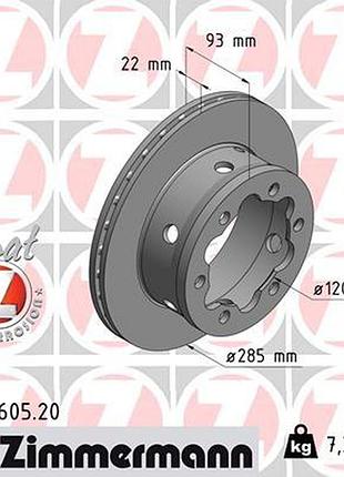 Диск тормозной задн mb sprinter 4-t фургон (b904) 2.7 1995.02-2012.05 zi 400.3605.20