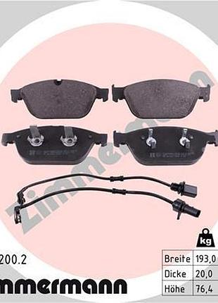 Колодки тормозные дисковые передн audi q5 (8rb) 3.0 2008.11-2017.12 zi 25160.200.2