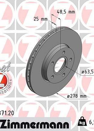 Диск тормозной передн ford focus iii turnier 1.0 2010.07-2020.02 zi 250.1371.20