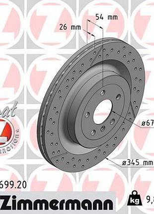 Диск тормозной задн mb gls (x166) 3.0 2015.11-2019.04 zi 400.3699.20