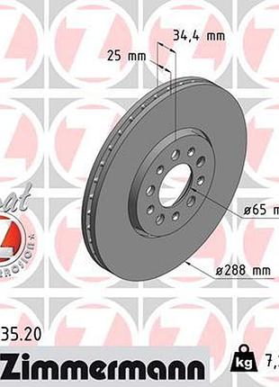 Диск тормозной передн vw polo iv ліфтбек (9a4, 9a2, 9n2, 9a6) 1.4 2002.09- zi 100.1235.20