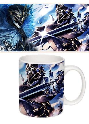 Чашка капитано геншин импакт genshin impact белая (z1574)