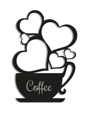 Объемная 3d картина панно кофе валентин 46х34 см.