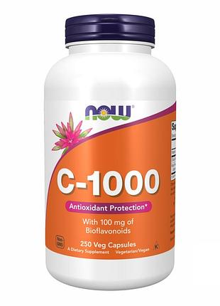 Now foods, c-1000, з вмістом 100 мг біофлавоноїдів, 250 рослинних капсул