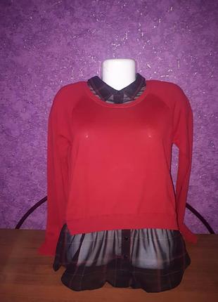 Красивая, нарядная, брендовая блуза-обманка с удлиненной спинкой.