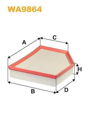 Фільтр повітряний volvo v40 (525) d4 2012.03 - 2019.08 wx wa9864
