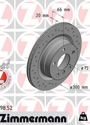 Диск тормозной задн sport z bmw 3 (f30, f80) 2.0 2011.11-2018.10 zi 150.3498.52