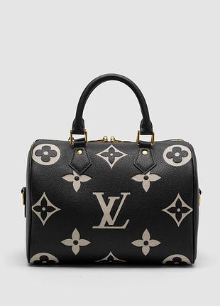 Сумка женская louis vuitton speedy bandoulière 25 bag натуральная кожа черная трендовая