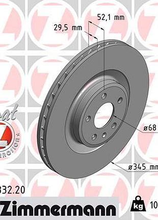 Диск тормозной передн audi q5 (8rb) 2.0 2008.11-2017.12 zi 100.3332.20