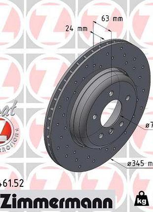 Диск тормозной задн sport z bmw 5 (e60) 3.0 2001.12-2010.03 zi 150.3461.52