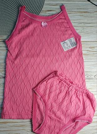 Комплект набор майка и трусики хлопковый жатка 122/128