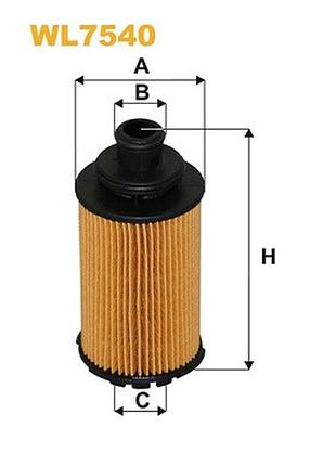 Фильтр масляный opel zafira tourer c (p12) 2.0 cdti (75) 2011.10 - wx wl7540