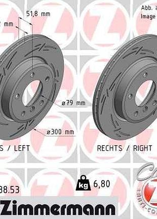 Диск тормозной передн з канавками чорний bmw 3 touring (e46) 2.0 1999.06-2005.07 zi 150.1288.53