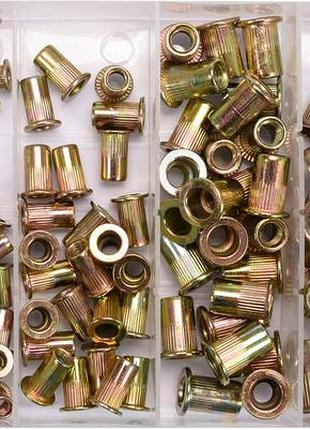 Набір сталевих нітогайок м3-м10 заклепки сталеві м3-м10 мм 150 шт yt-36481