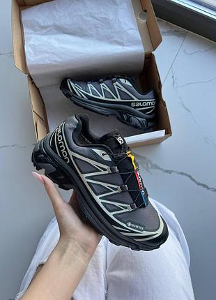 Кроссовки salomon xt-6 grey soft ground black gore-tex   💧 влагозащита 💧  арт 19002