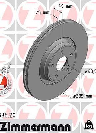 Диск тормозной передн ford focus iii turnier 2.0 tdci st 11.2014 - zi 250.1396.20