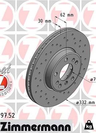 Диск гальмівний передн sport z bmw x5 (e53) 3.0 2000.01-2006.12 zi 150.1297.52