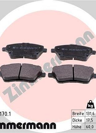 Колодки тормозные дисковые передн ford fiesta vi (cb1, ccn) 1.6 2008.06- zi 25134.170.1