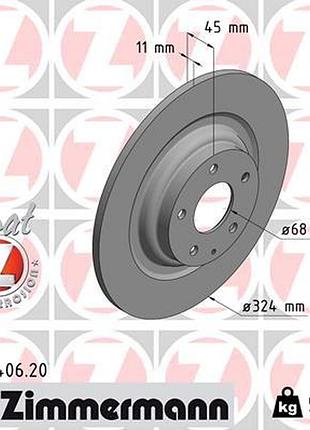 Диск гальмівний задн mazda cx-9 (tc) 2.5 t awd (tc4w) 2016.06- zi 370.4406.20